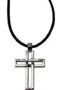 Halskæde, metalkors, flettet