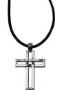 Halskæde, metalkors, flettet
